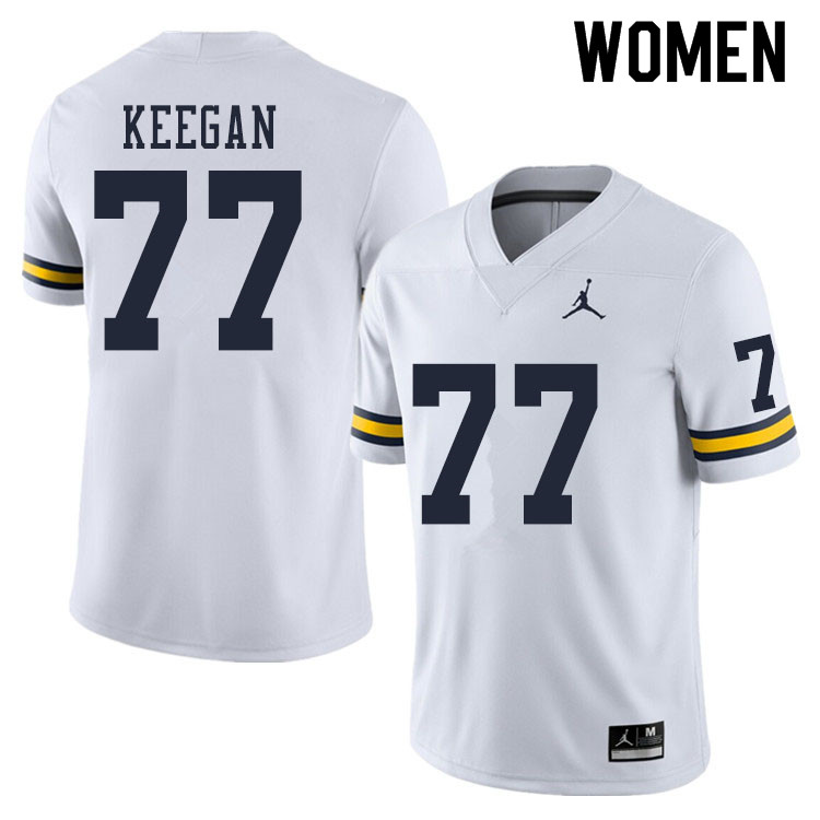 Women #77 Trevor Keegan Michigan Wolverines College Football Jerseys Sale-White